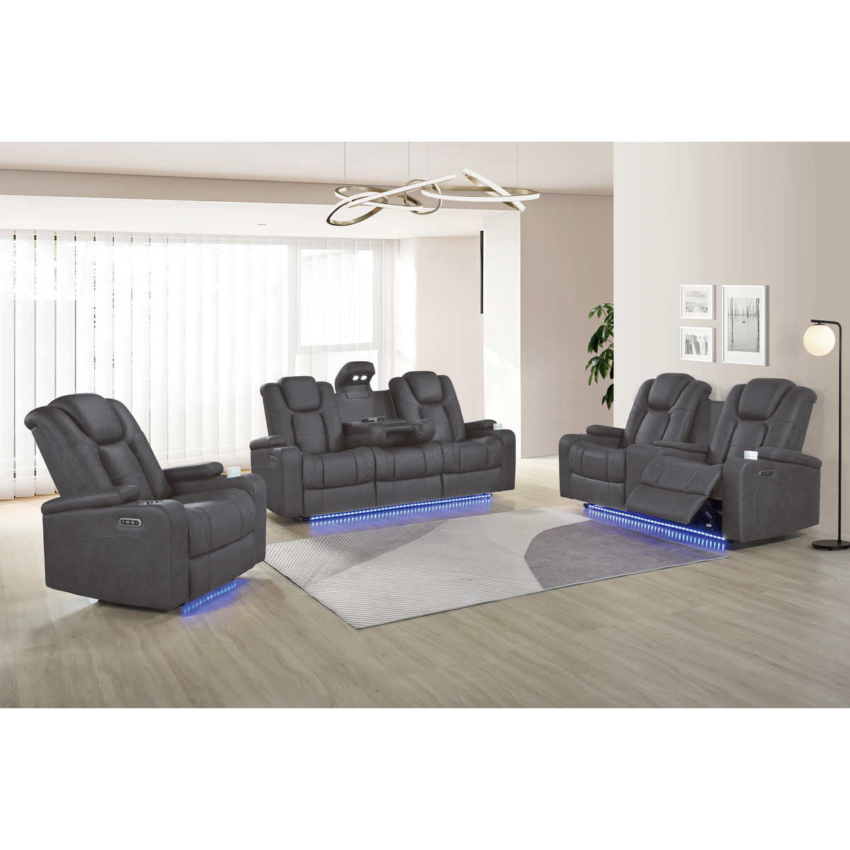 Ashley (Grey) Reclining Living Room Set