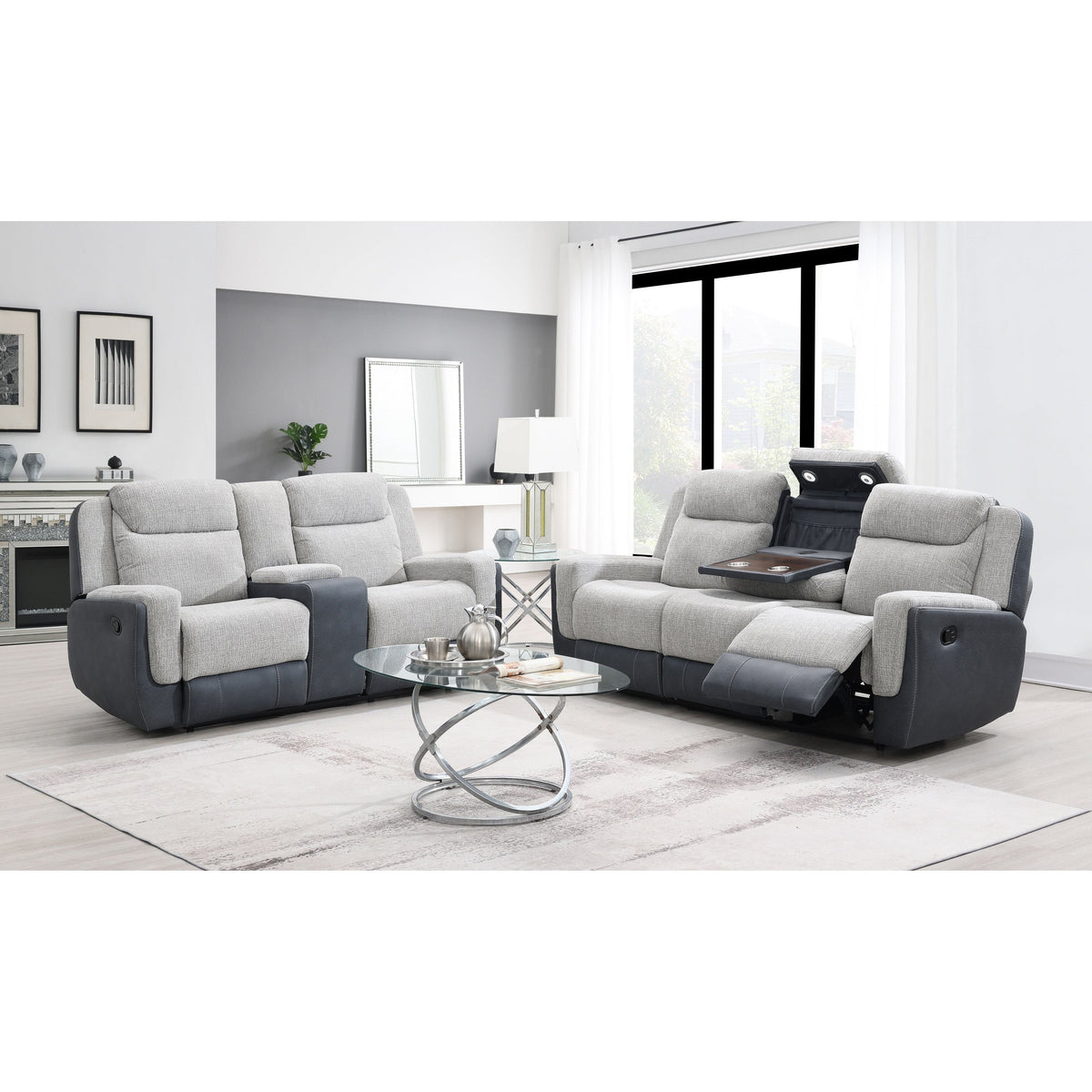 Wilbert (Grey) Reclining Living Room Set