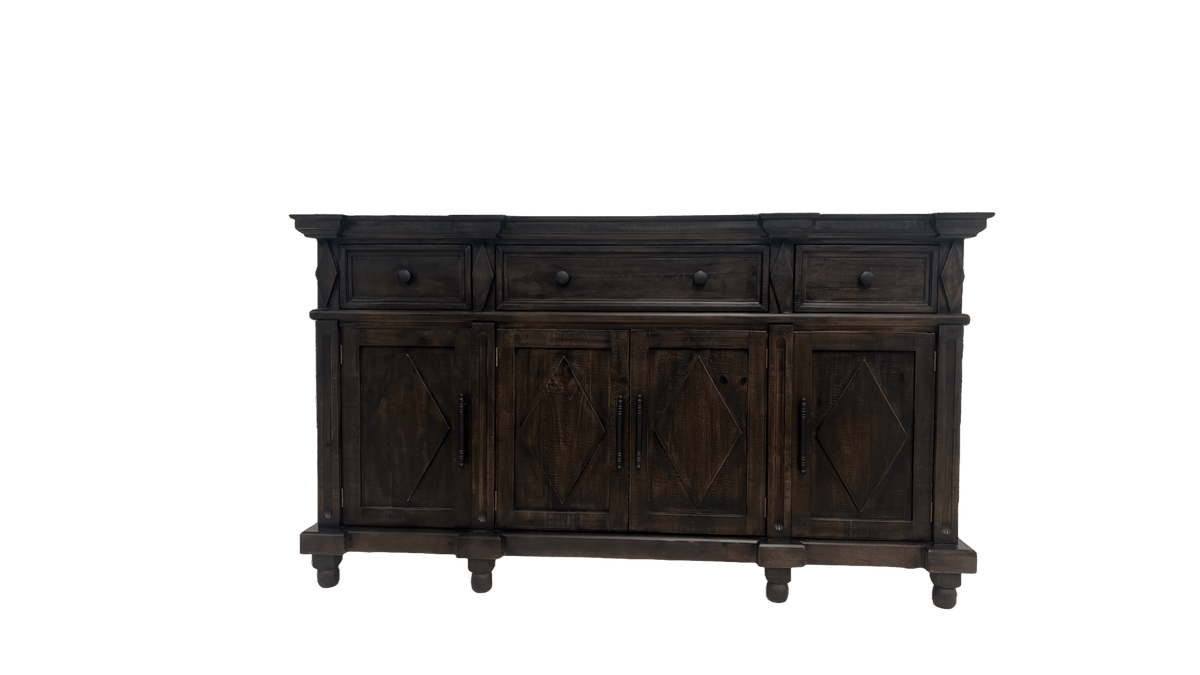 Rustic Diamond Detail Server (Dark Walnut)