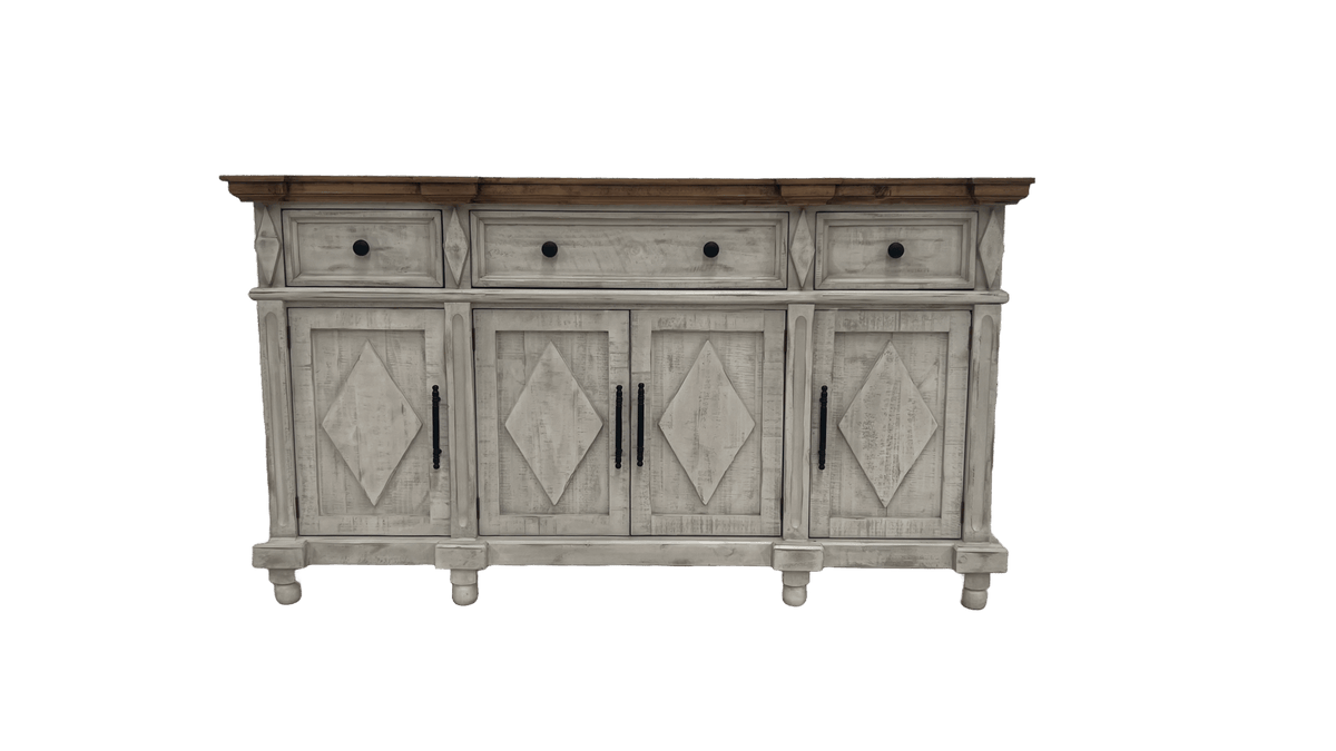 Rustic Diamond Detail Server (Ivory Dust White)