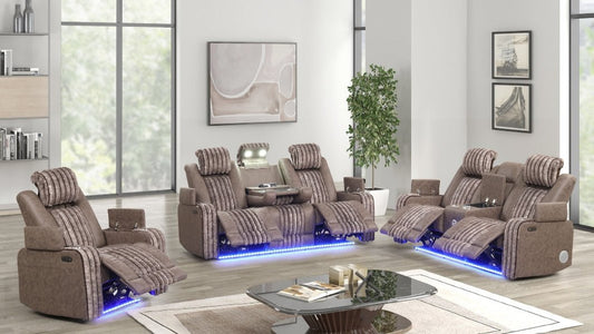 Lita (Brown) Reclining Living Room Set