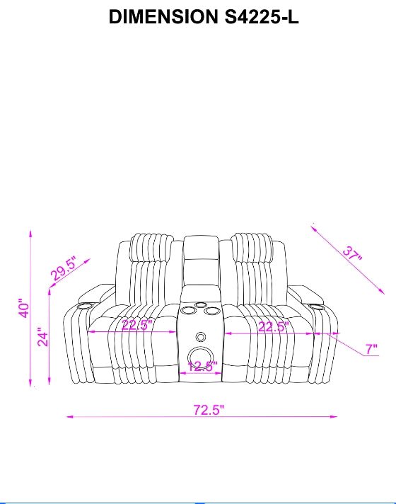 Lita (Brown) Reclining Living Room Set