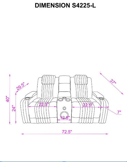 Lita (Brown) Reclining Living Room Set