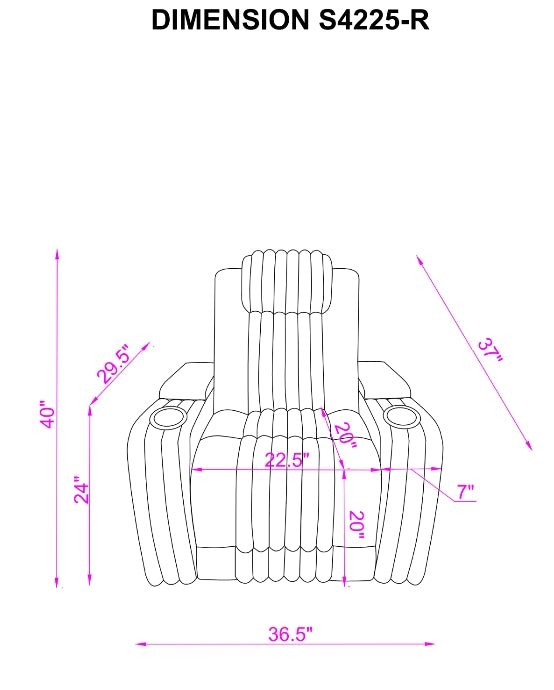 Lita (Grey) Reclining Living Room Set