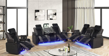 Lita (Black) Reclining Living Room Set