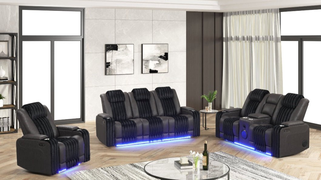 Lita (Black) Reclining Living Room Set