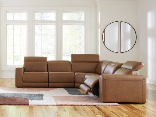 Laramie 5-Piece Power Reclining Sectional - Caramel