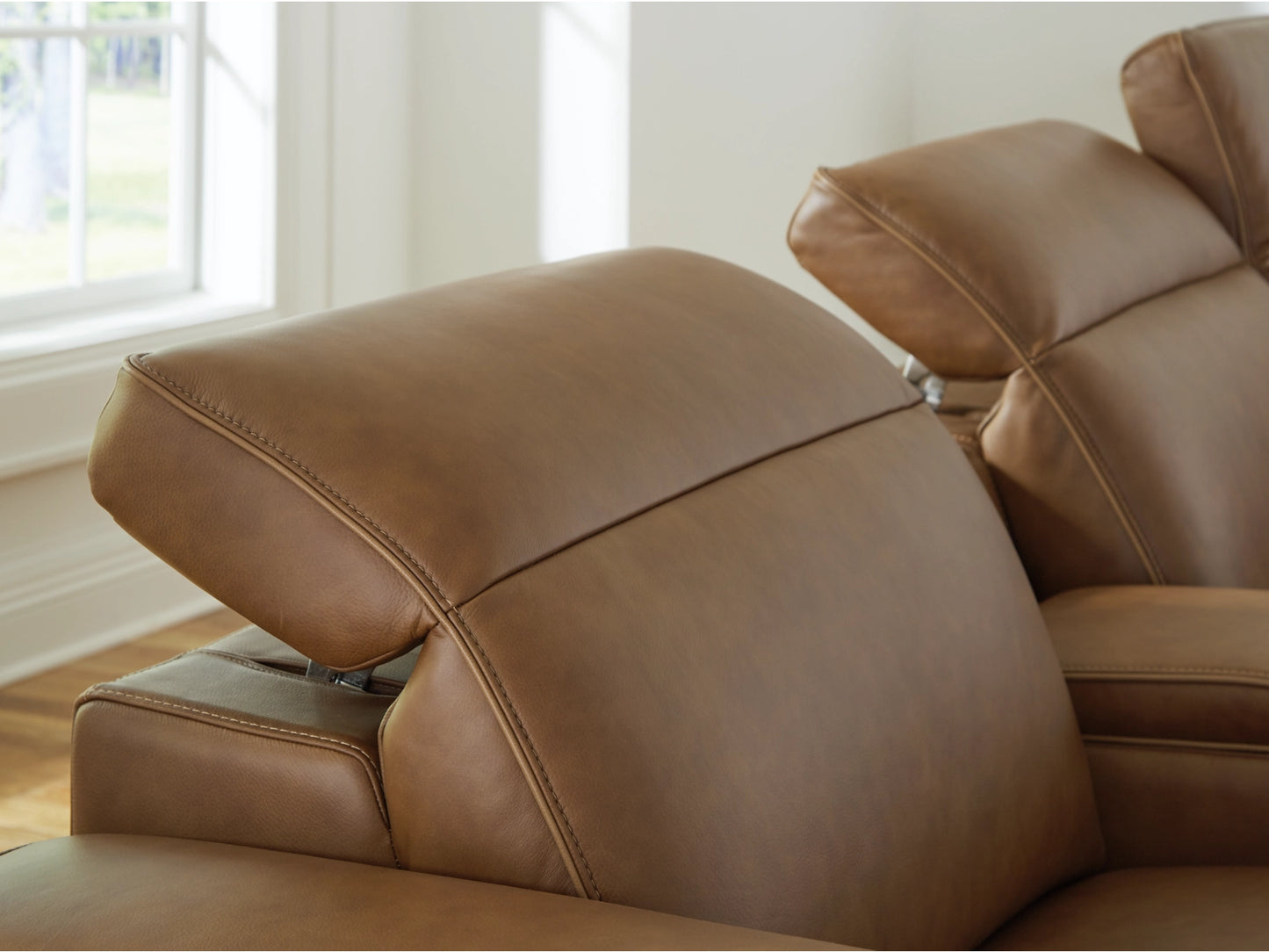 Laramie 6-Piece Power Reclining Sectional with Console - Caramel