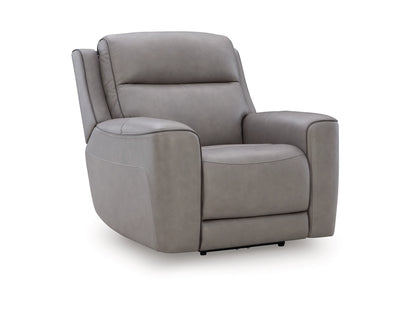 5Z-Relaxation Dual Power Leather Recliner - Coin