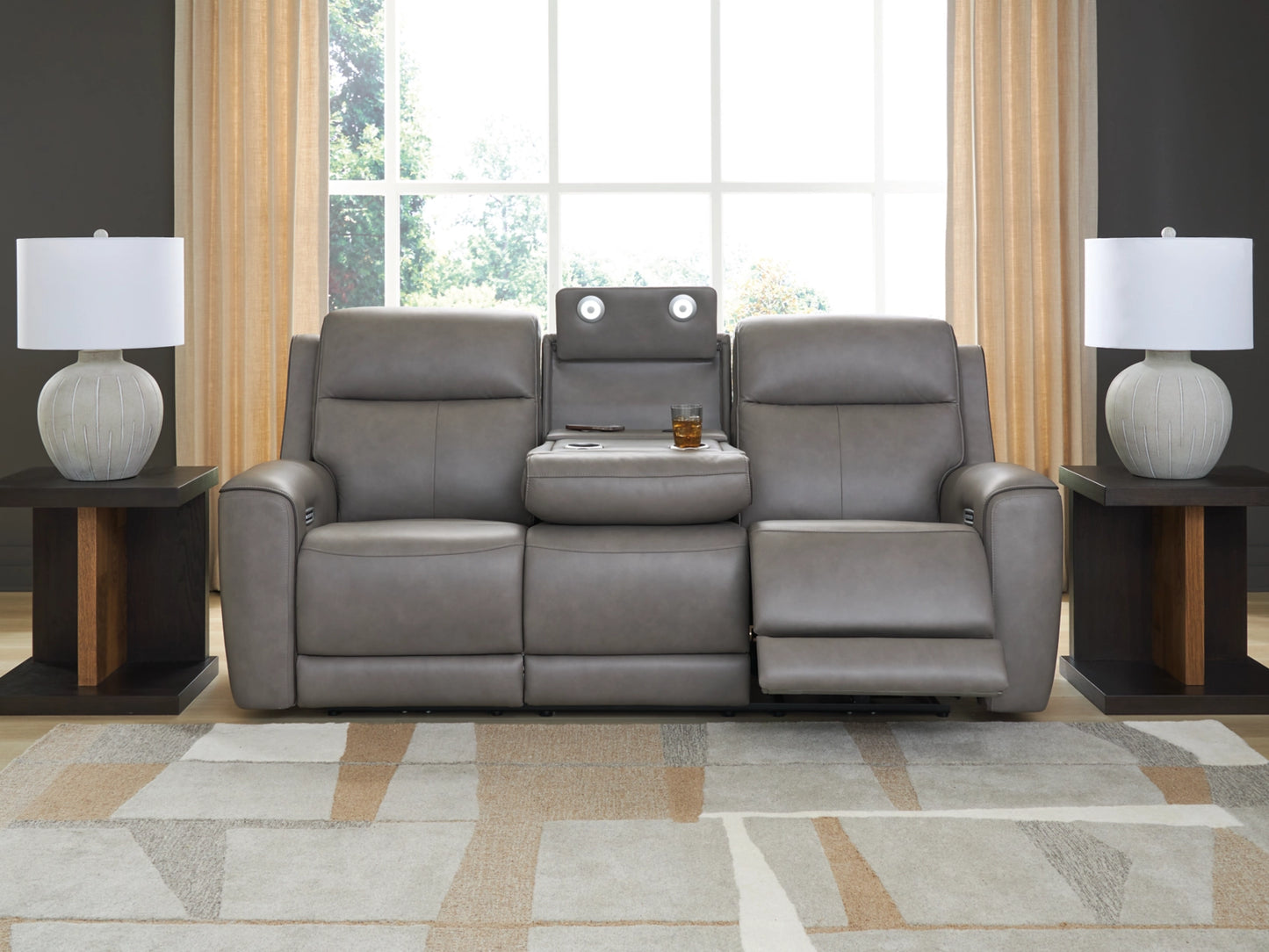 5Z-Relaxation Dual Power Reclining Sofa - Coin
