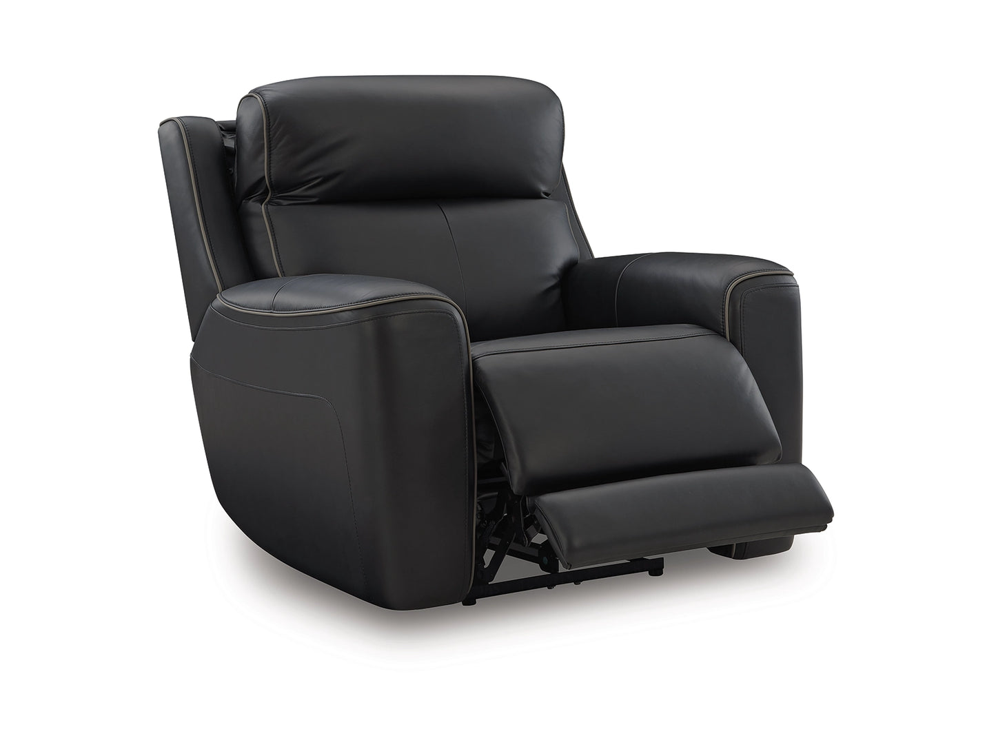 5Z-Relaxation Dual Power Leather Recliner - Onyx