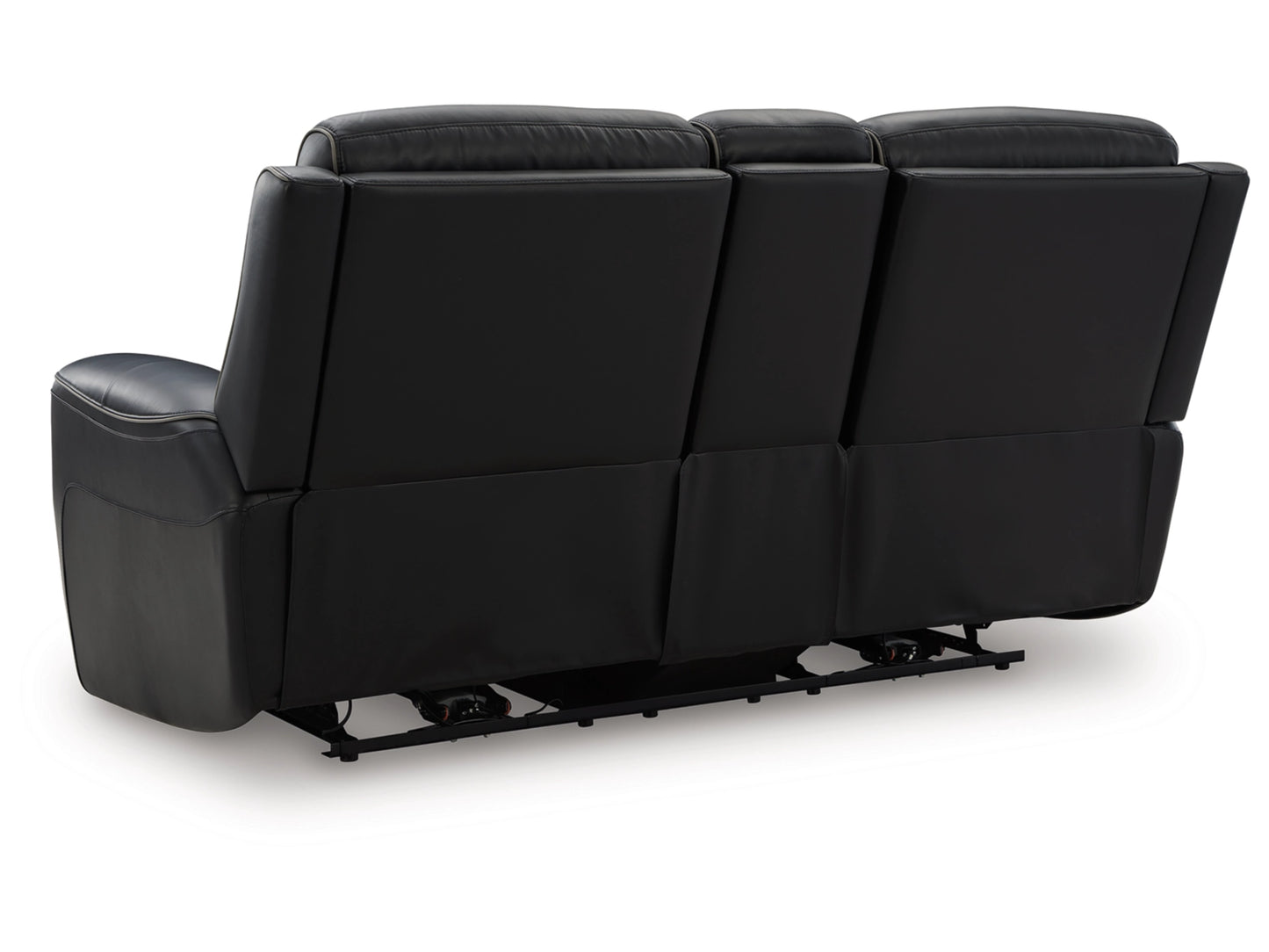 5Z-Relaxation Dual Power Leather Reclining Loveseat with Console - Onyx