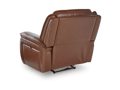 Healy Pier Dual Power Leather Recliner - Chocolate