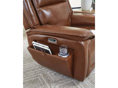 Healy Pier Dual Power Leather Recliner - Chocolate