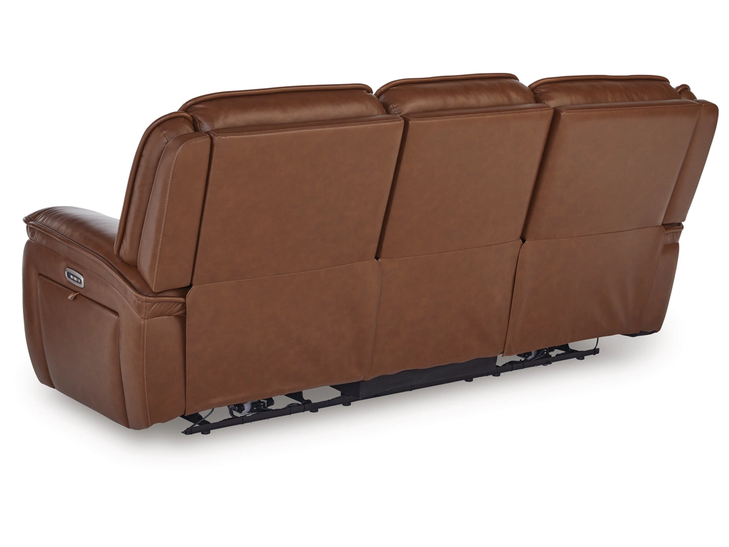 Healy Pier Dual Power Leather Reclining Sofa - Chocolate