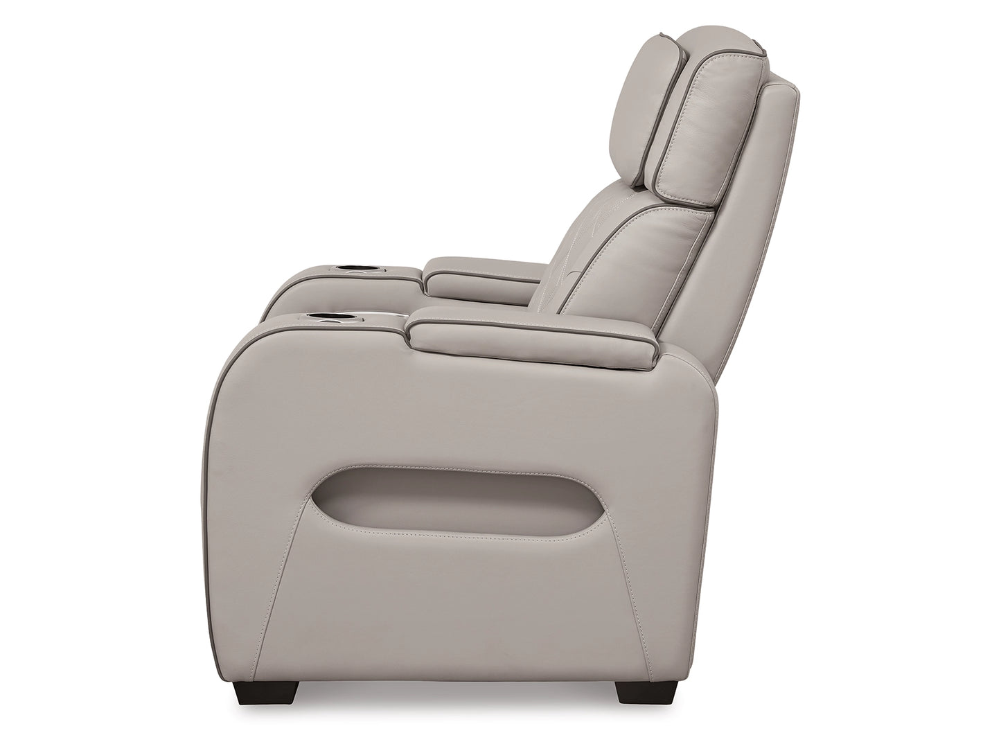 Broadmoor Dual Power Leather Recliner - Gray