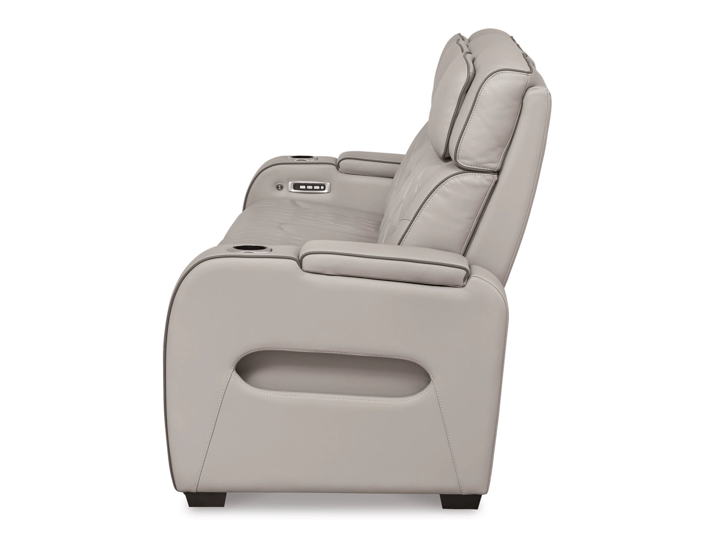 Broadmoor Dual Power Leather Reclining Sofa - Gray