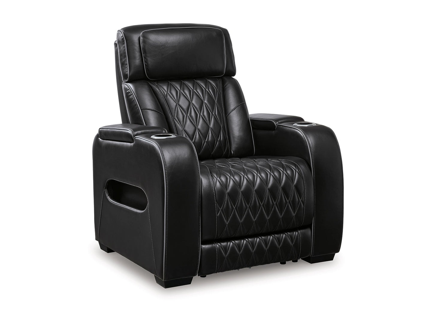 Broadmoor Dual Power Leather Recliner - Black