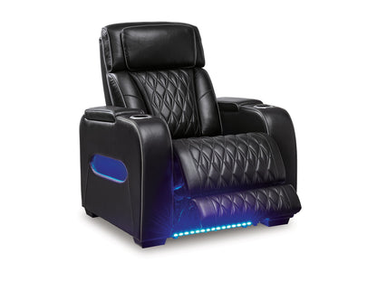 Broadmoor Dual Power Leather Recliner - Black