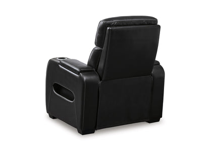 Broadmoor Dual Power Leather Recliner - Black