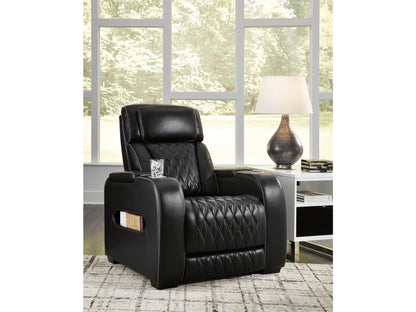 Broadmoor Dual Power Leather Recliner - Black
