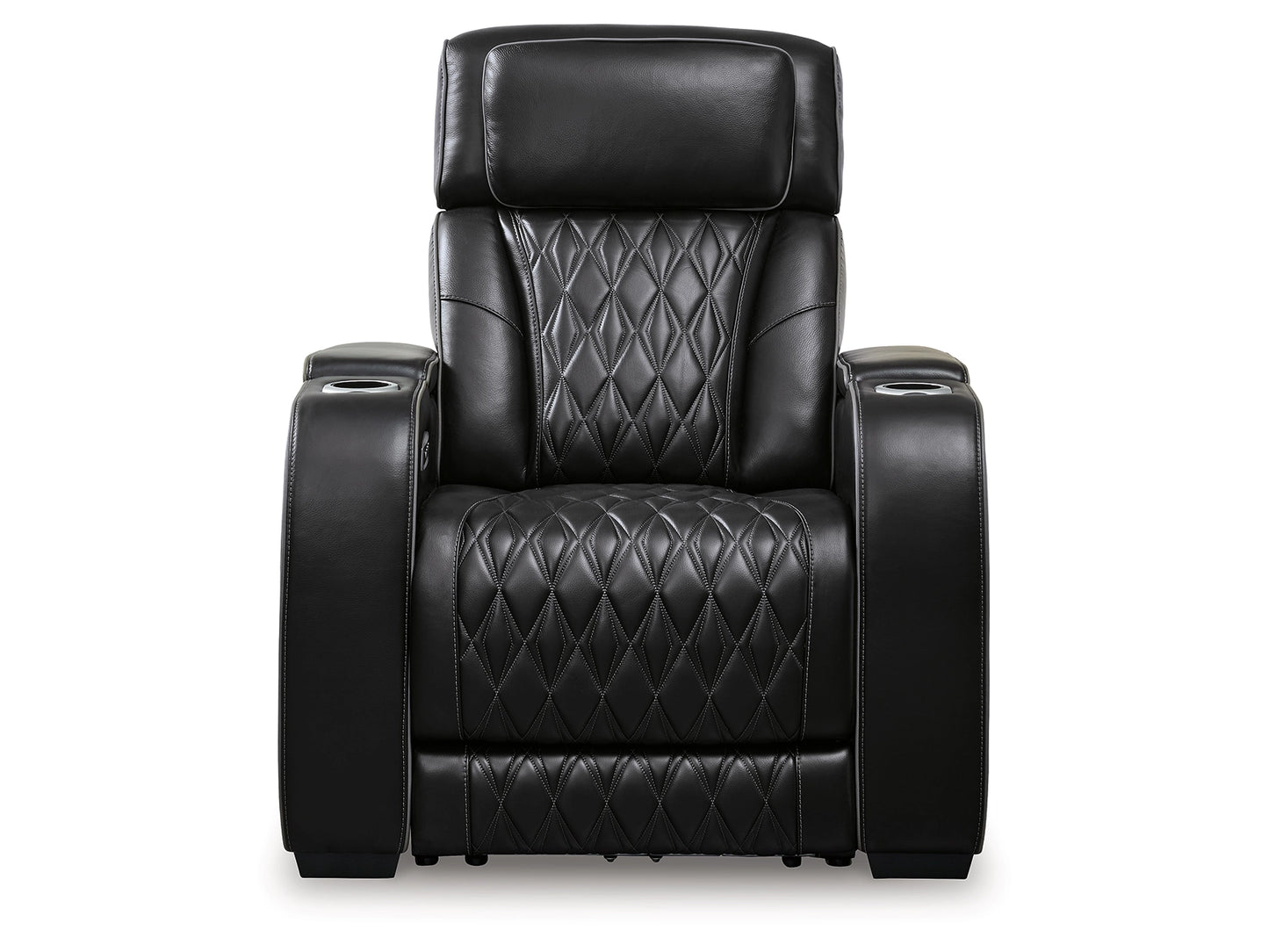 Broadmoor Dual Power Leather Recliner - Black