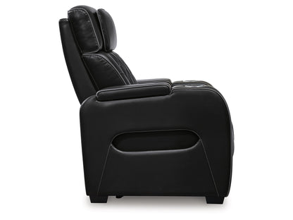 Broadmoor Dual Power Leather Recliner - Black