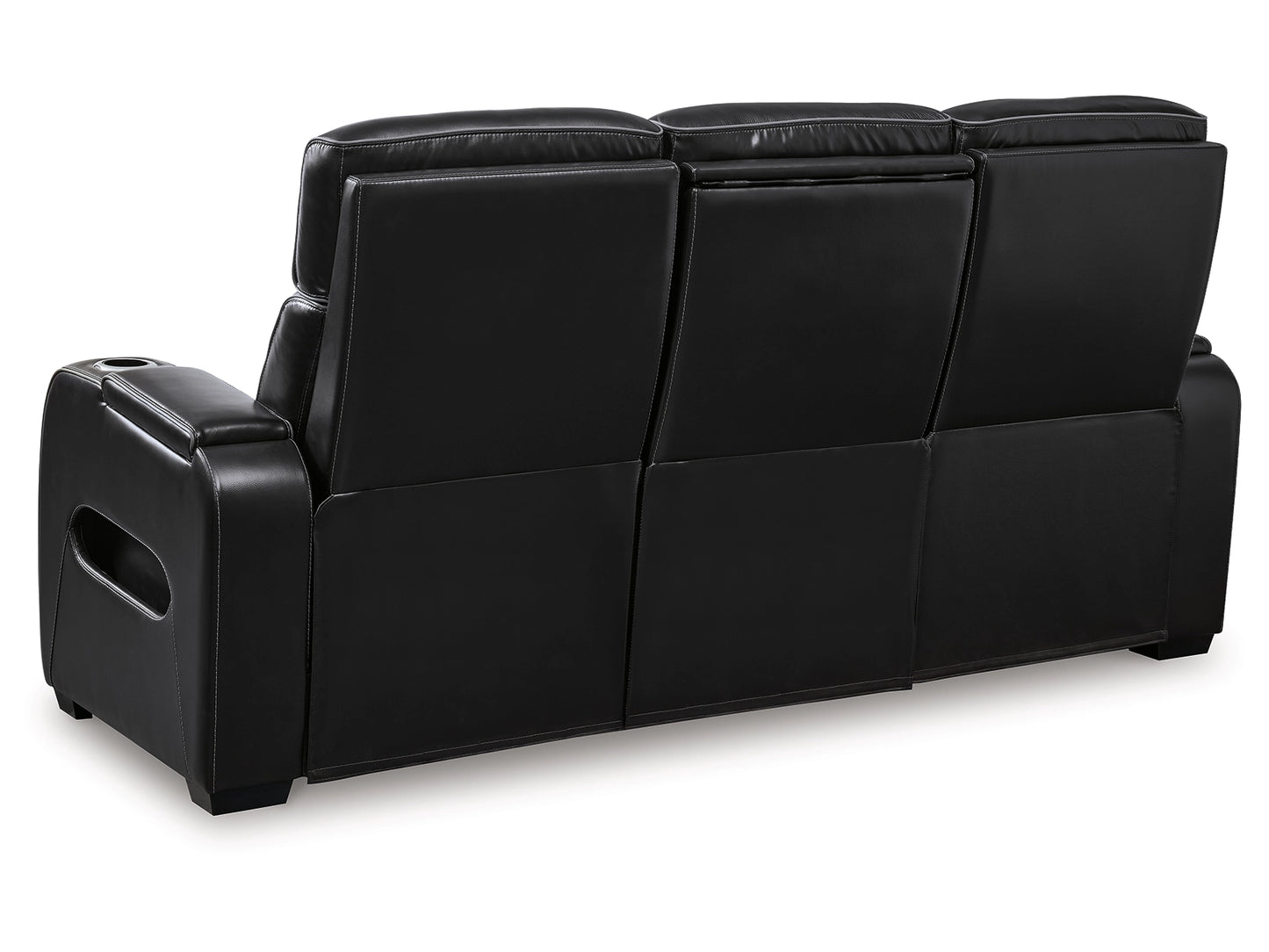 Broadmoor Dual Power Leather Reclining Sofa - Black
