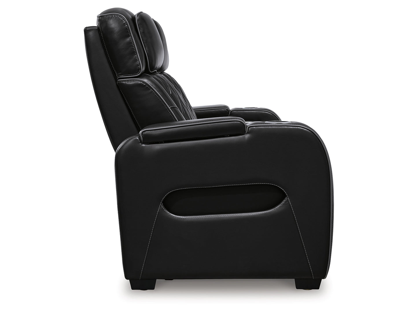 Broadmoor Dual Power Leather Reclining Sofa - Black