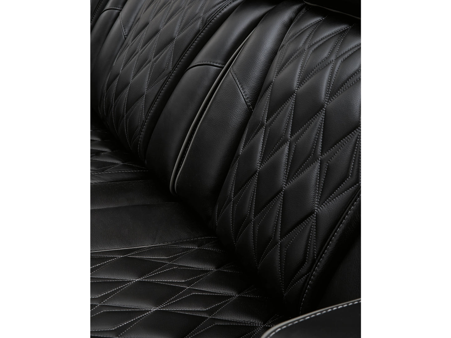 Broadmoor Dual Power Leather Reclining Loveseat with Console - Black