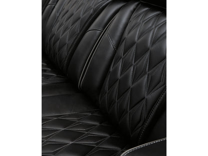 Broadmoor Dual Power Leather Reclining Loveseat with Console - Black