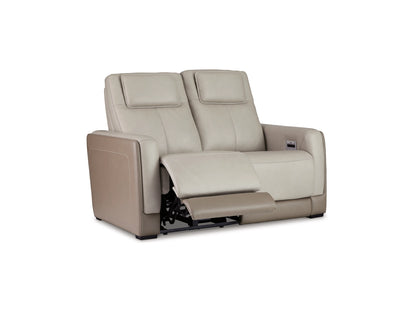 Battleville Dual Power Leather Reclining Loveseat