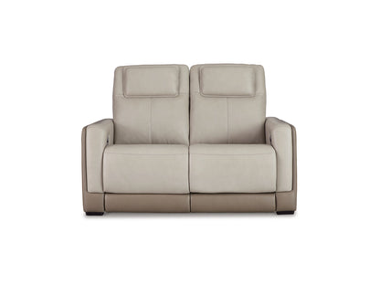 Battleville Dual Power Leather Reclining Loveseat
