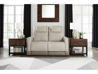 Battleville Dual Power Leather Reclining Loveseat
