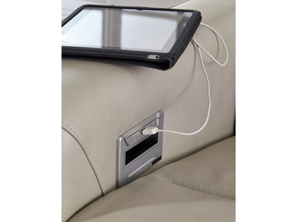 Battleville Dual Power Leather Reclining Loveseat