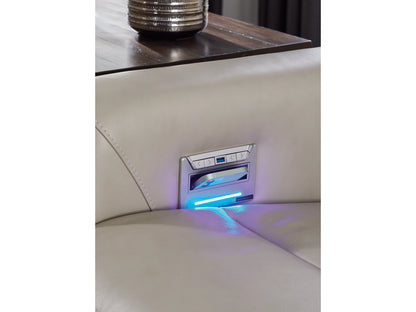 Battleville Dual Power Leather Reclining Loveseat