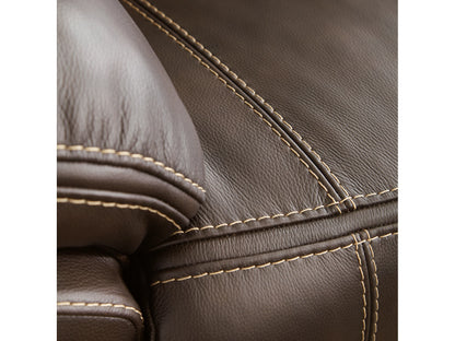 Dunleith 5-Piece Dual Power Leather Modular Reclining Sectional - Chocolate
