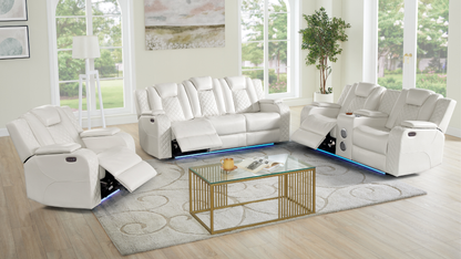 Eclipse (White) Reclining Living Room Set