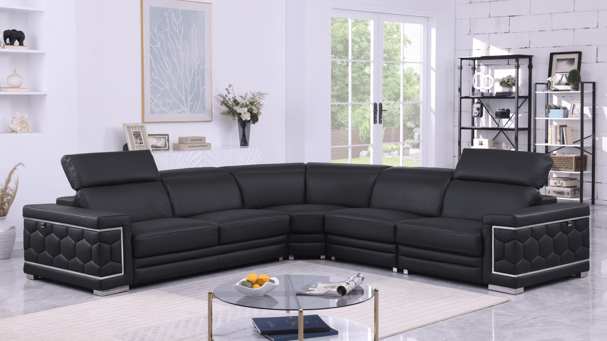 Favo Reclining Sectional (Black)