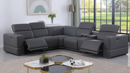 Franco Reclining Sectional 6-Piece (Dark Grey)