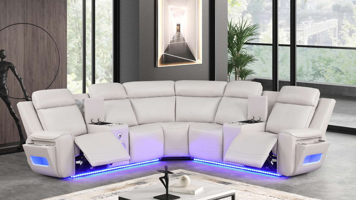 Galaxy Power (Sand) Reclining Sectional
