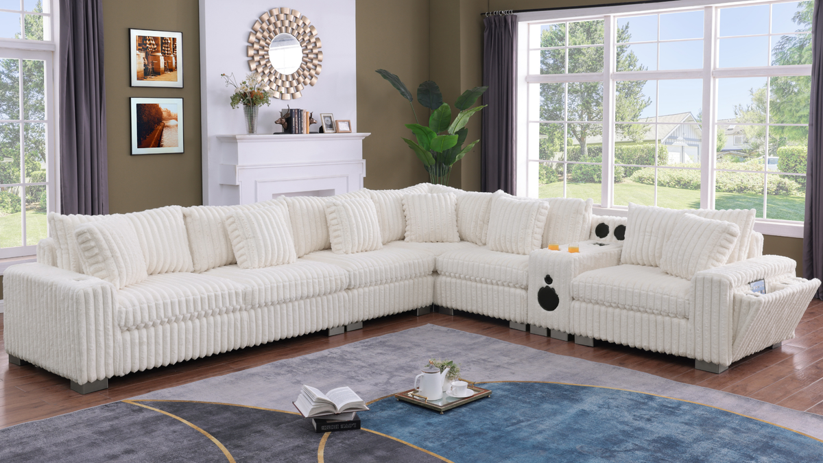Snuggle Station (Cream) Living Room Set