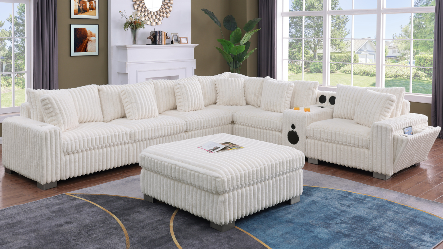 Snuggle Station (Cream) Living Room Set