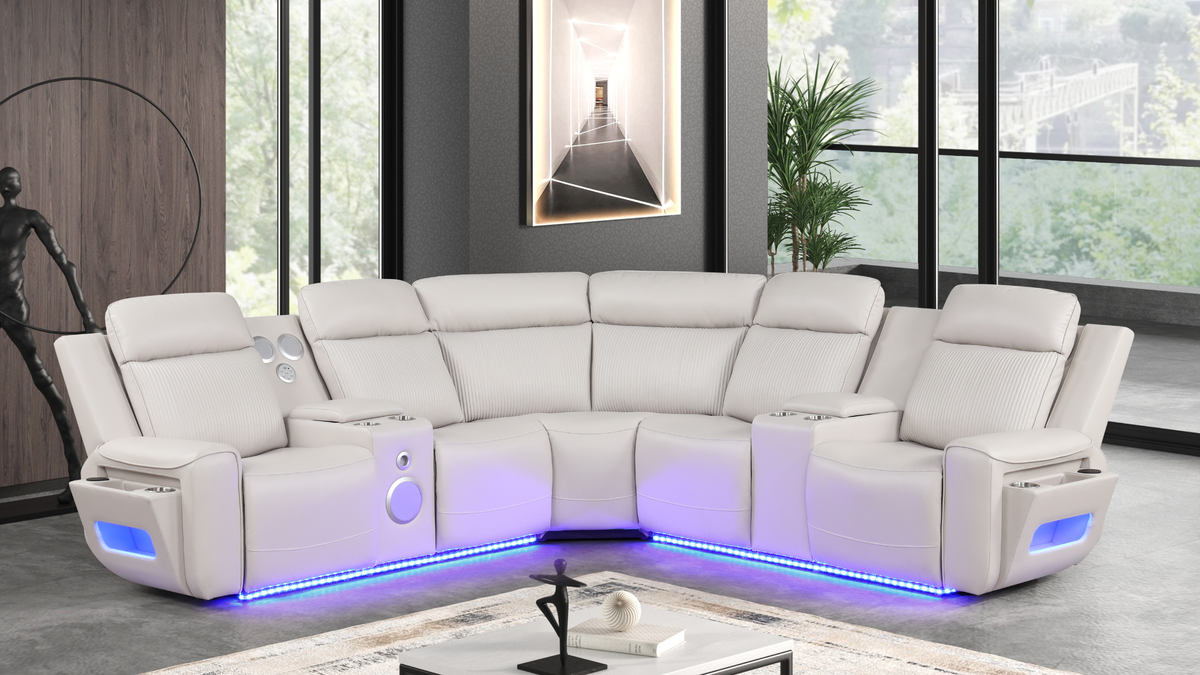 Galaxy Power (Sand) Reclining Sectional