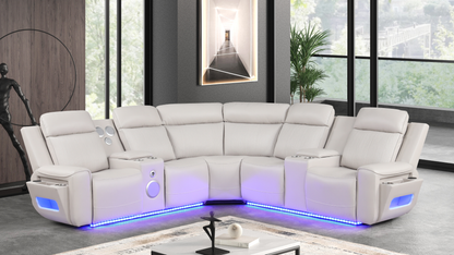 Galaxy Power (Sand) Reclining Sectional
