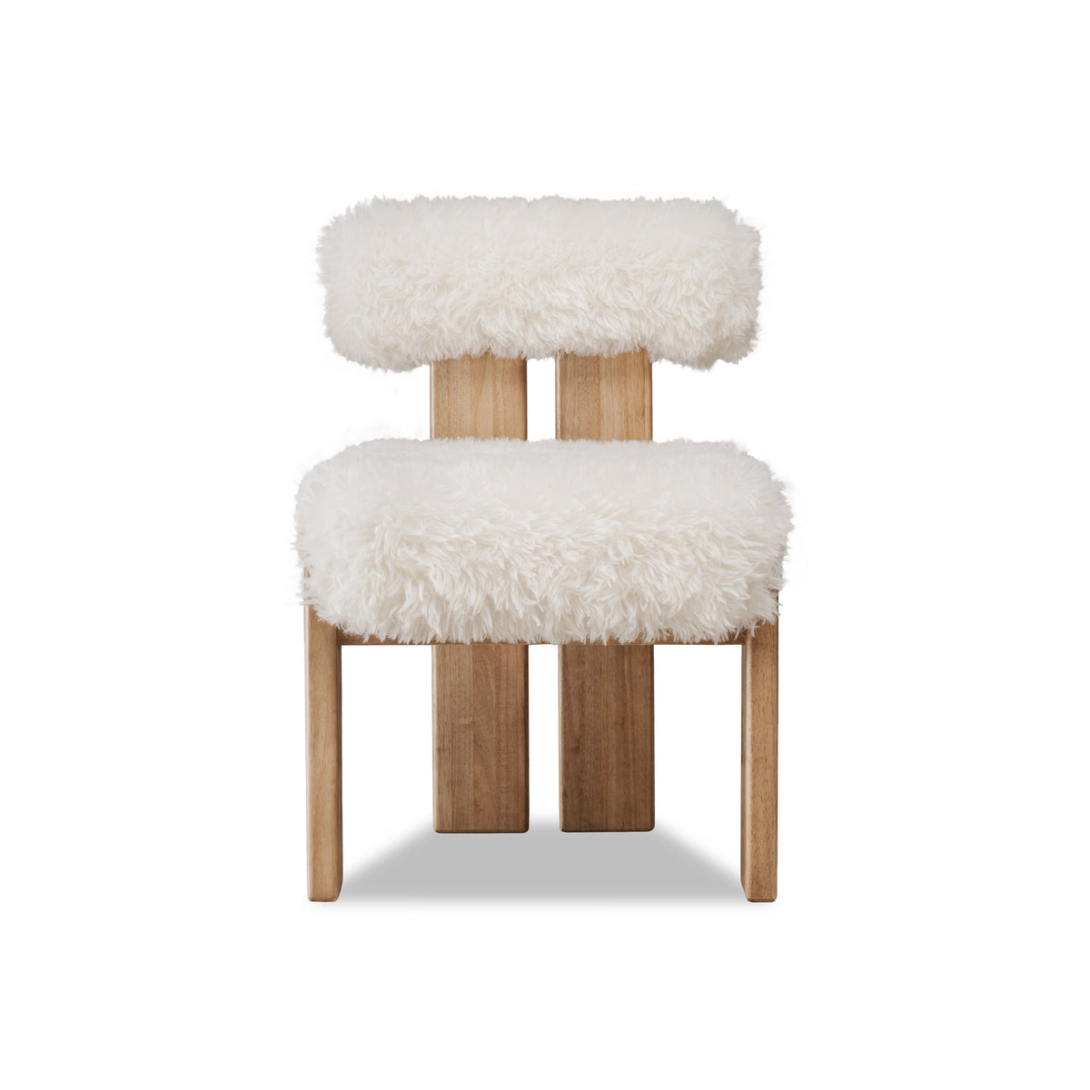 Nia Dining Accent Chair in Sheepskin and Lioness