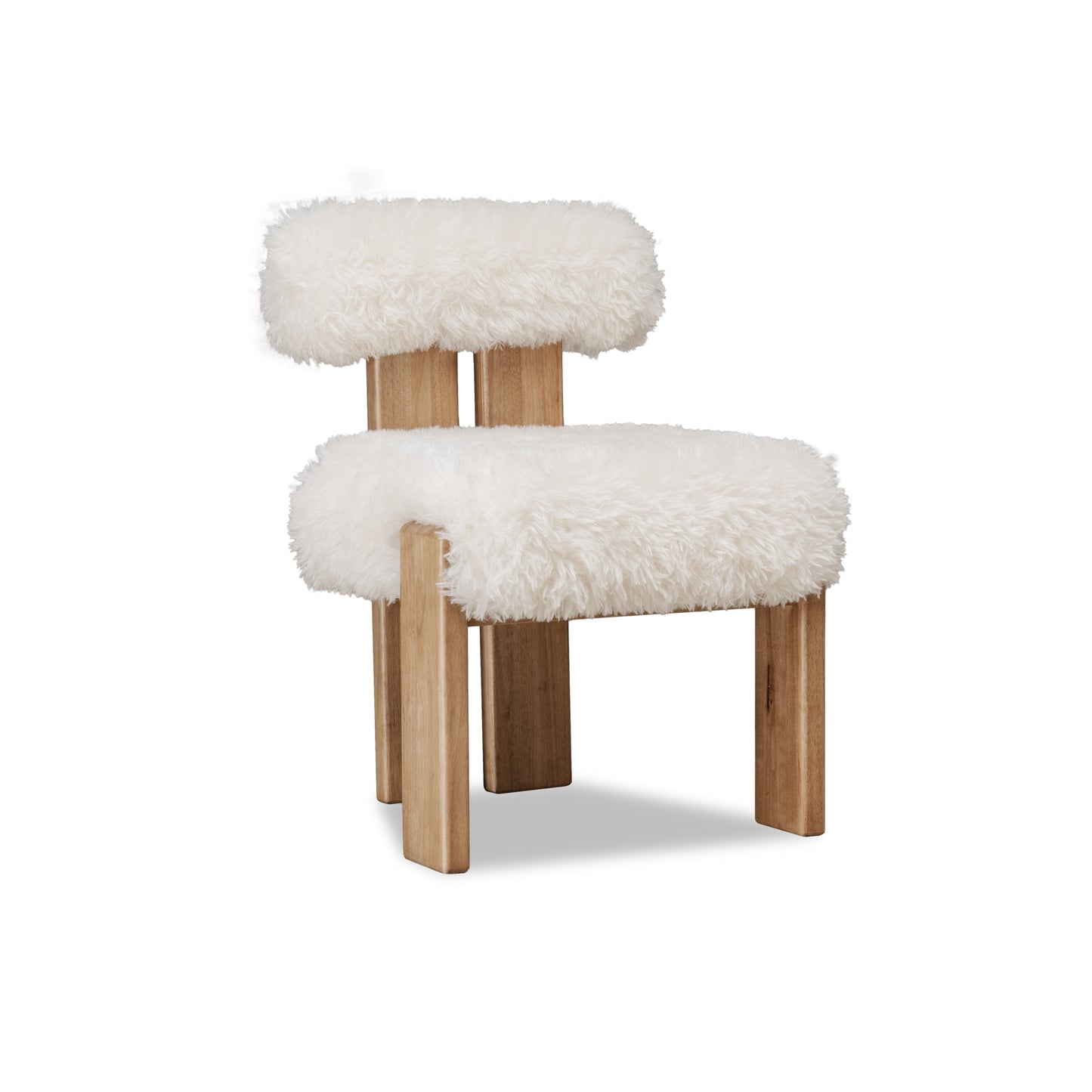 Nia Dining Accent Chair in Sheepskin and Lioness