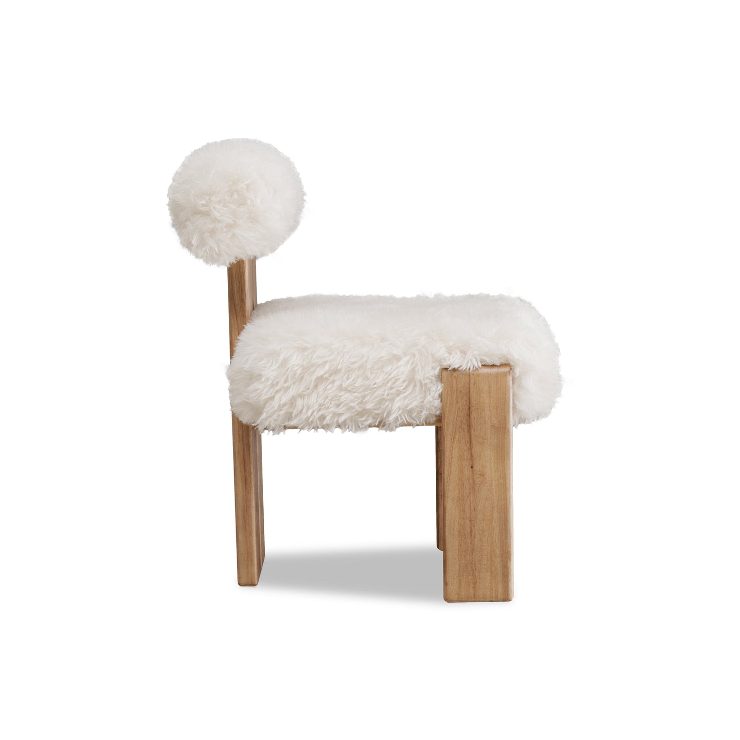 Nia Dining Accent Chair in Sheepskin and Lioness