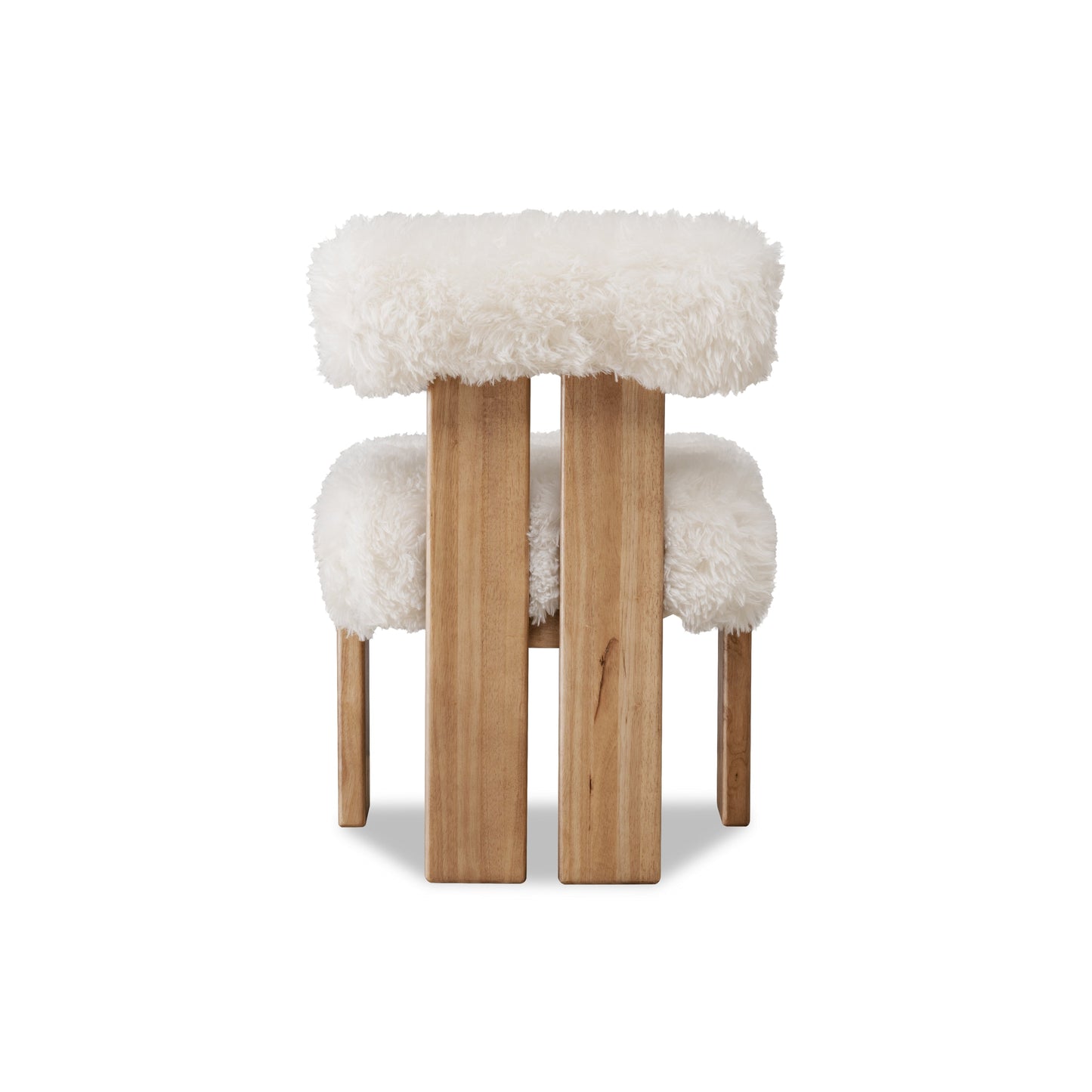 Nia Dining Accent Chair in Sheepskin and Lioness