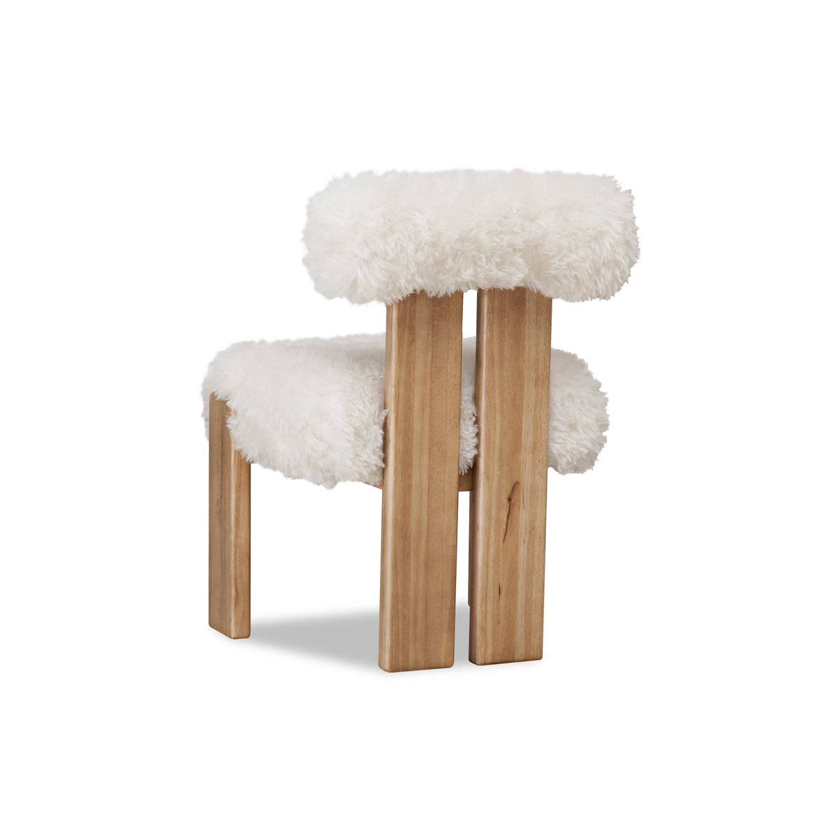 Nia Dining Accent Chair in Sheepskin and Lioness